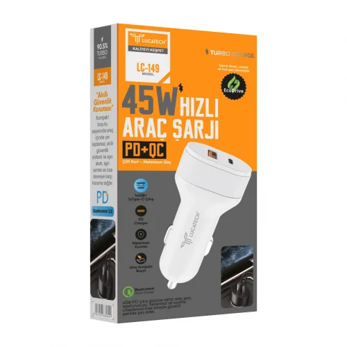 Lucatech LC149 Pd | Usb  Araç Şarj Başlık 45W