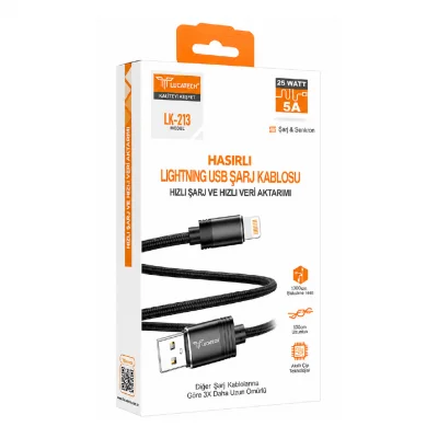 Lucatech LK213 5A 25W Lightning Usb Şarj Kablosu