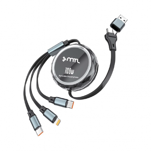 MTL MT5018 Makaralı 100W Hızlı Şarj ve Data Kablosu | 3in2
