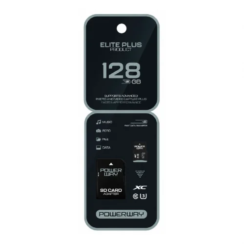 Powerway Elite Plus 128Gb Hafıza Kartı | Class10 U3