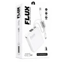 Powerway Flux 10000 mAh 22.5W Mini Powerbank | LCD Gösterge | Lightning ve Type-C Kablolu