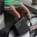Powerway Flux 10000 mAh 22.5W Mini Powerbank | LCD Gösterge | Lightning ve Type-C Kablolu