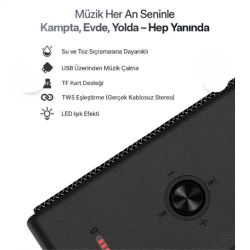 Powerway CubexMini 40W TWS Bluetooth Speaker | IPX2 Suya Dayanıklı | 20 Saat Çalma