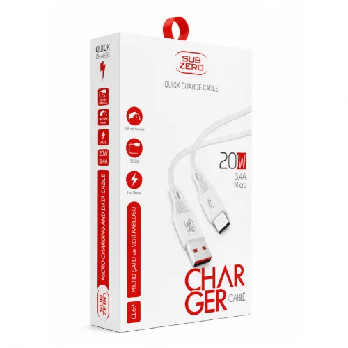 Subzero CL69 Micro USB 20W 3.4A Data | Şarj Kablosu