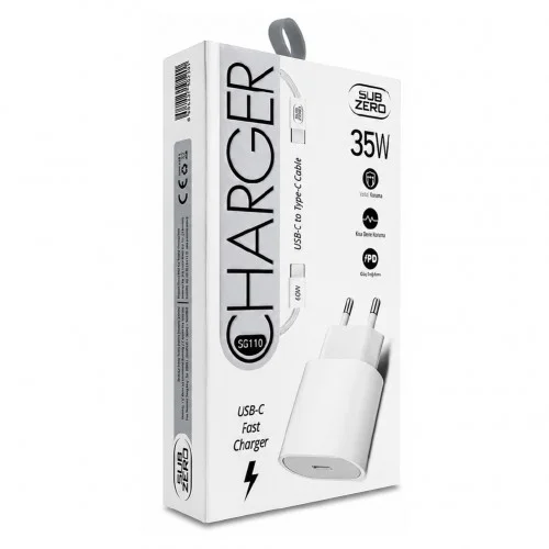Subzero SG110 Pd Başlıklı 35W Type-C Fast Şarj Seti | Iphone 15 Uyumlu