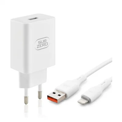 Subzero SG127 USB QC3.0 Başlıklı Lightning Kablolu 18W 4.1A Hızlı Şarj Aleti