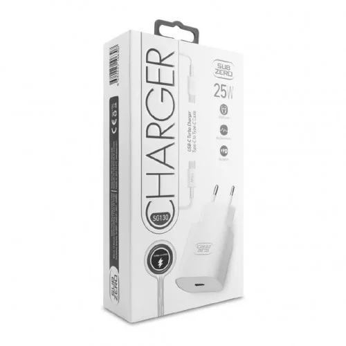 Subzero Sg130 Type-C Başlık | Type-C PD Kablolu Turbo Göstergeli 25W Şarj Cihazı