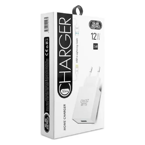 Subzero SG64 USB Başlıklı Lightning Kablolu 12W 2.4A Şarj Aleti