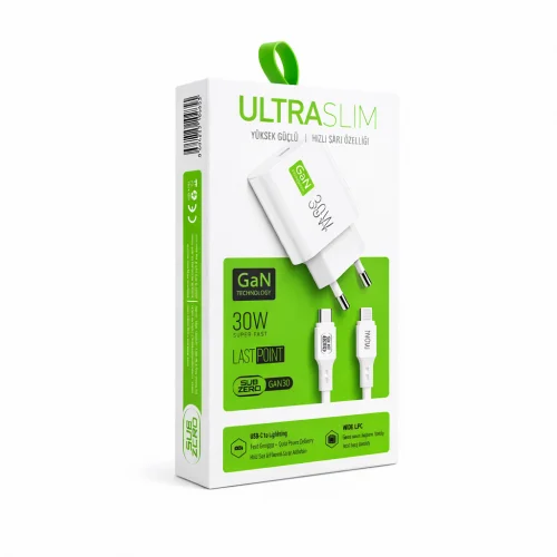 Subzero GAN30 Type-C To Type-C  30W Hızlı Pd Şarj | Slim Kasa