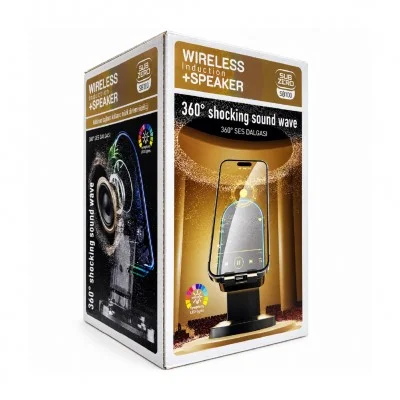 Subzero SB100 RGB Işıklı Standlı İndüksiyon Speaker | Telefon Tutuculu | Kablosuz Ses İletimi