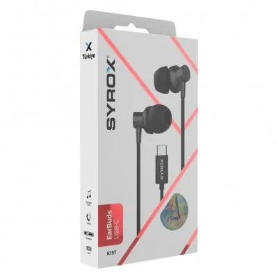 Syrox K15T Type-C Girişli Silikonlu | Mikrofonlu Kulaklık