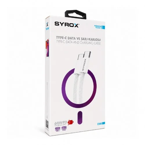Syrox C146 60W Örgülü Pd Kablo | Orjinal Görünüm Kablo