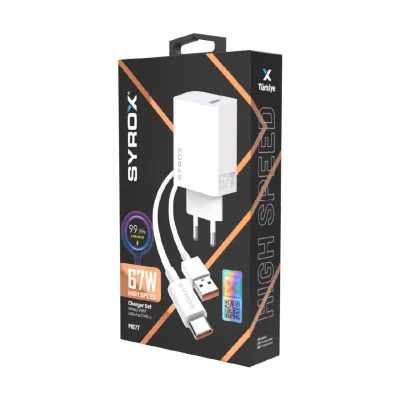 Syrox M67T 67W  Turbo Type-c Hızlı Şarj Aleti