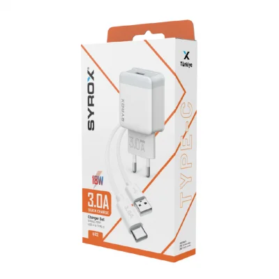 Syrox Q32 Type-C 3A Hızlı Ev Şarj
