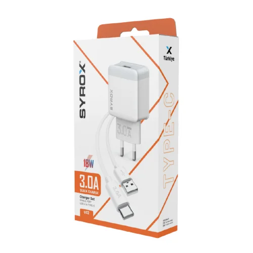 Syrox Q32 Type-C 3A Hızlı Ev Şarj