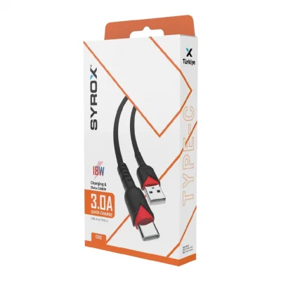 Syrox Syx-C92 Type-C 3 Amper 1M Data ve Şarj Kablosu