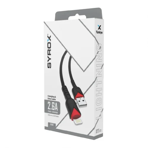 Syrox Syx-C93 Lightning 2.6 Amper 1M Data ve Şarj Kablosu