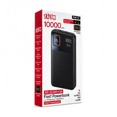 Talon PW-17 10000 mAh 22.5W Kablolu Powerbank