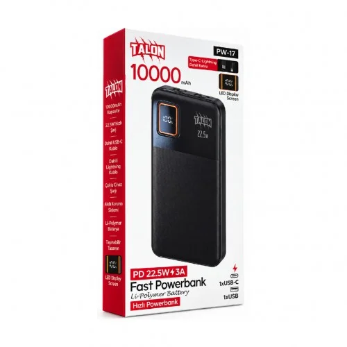 Talon PW-17 10000 mAh 22.5W Kablolu Powerbank