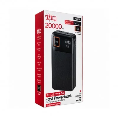Talon PW-18 20000 mAh 22.5W Kablolu Powerbank