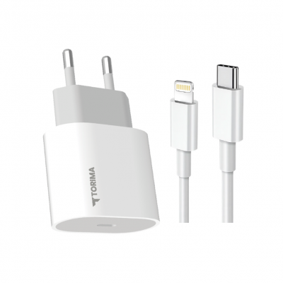 C5L Type-C Çıkışlı | Lightning Kablolu 20W Pd Ev Şarj Aleti