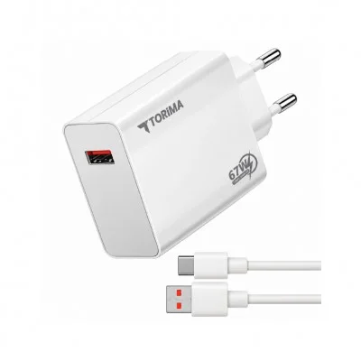 Torima C67U 67W Turbo Type-c Hızlı Şarj Aleti | Saniye Gösterir