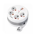 Torima RPS-01 Termal Akım Korumalı Priz | 4xPriz  2xUSB-A  1xUSB-C | 3 Metre Makaralı Uzatma Kablosu