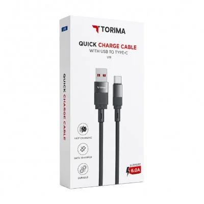 Torima U18 USB Type-C 6A Hızlı Data | Şarj Kablosu
