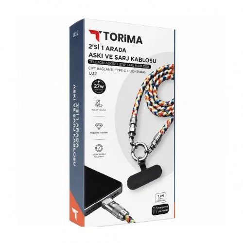 Torima U32 27W Type-C To Lightning PD Kablo | Boyun Askı İpi