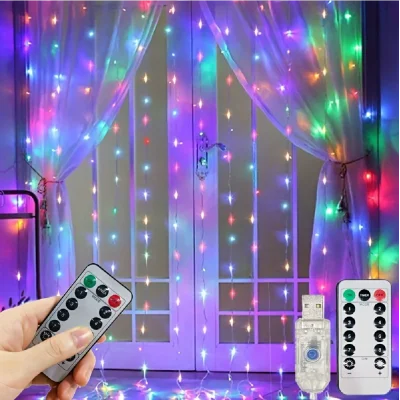 LW-77 Sarkıt Perde RGB Led Işık | 3x3m | Uzaktan Kumanda