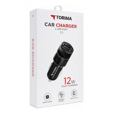 Torima C3 Oto Başlık 12W | 2xUSB Çıkış