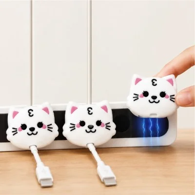 Torima CH-01 Kedi Figürlü Üçlü Kablo Düzenleyici