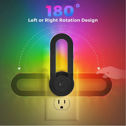 Torima LW-43 Priz Tipi Akıllı RGB Gece Lambası| Işık Sensörlü | 180 Derece Dönebilir