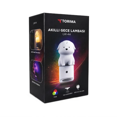 Torima LW-44 Priz Tipi Akıllı RGB Gece Lambası| Işık Sensörlü