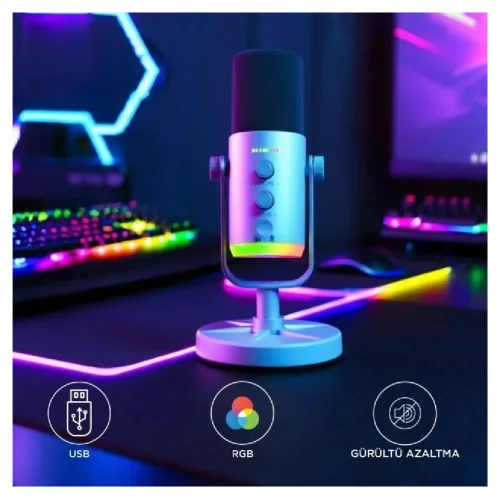 YU7 Profesyonel Podcast Vokal Kayıt Mikrofonu | USB - XLR Çift Çıkışlı