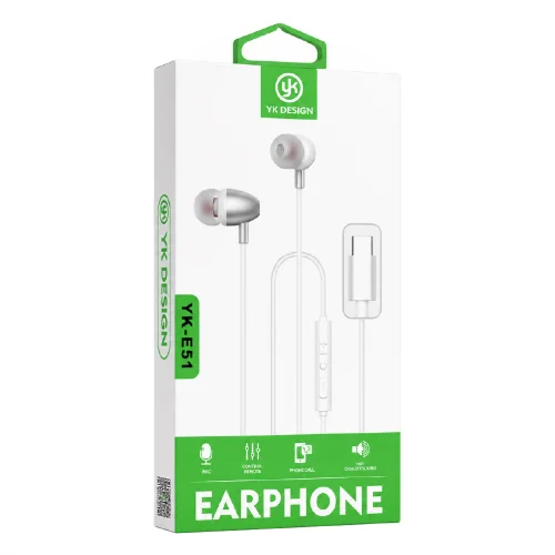 Yk Design YK-E51 Mikrofonlu Type-C Kablolu Kulaklık