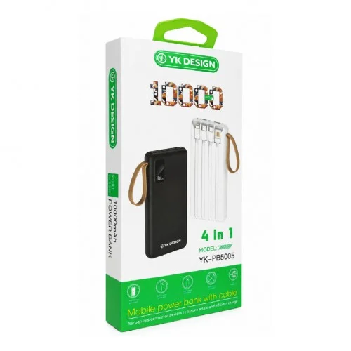 YK Design YK-PB5005 10000 mAh 4 Kablolu Led Göstergeli Powerbank
