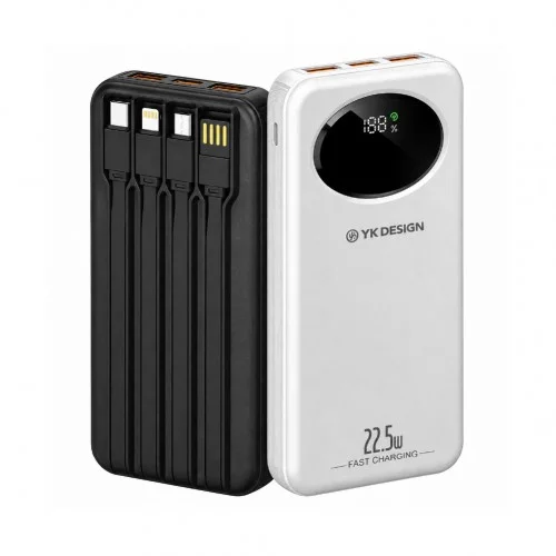 YK Design YK-PB5010 20000 mAh 22.5W | 4 Kablolu Lcd Göstergeli Powerbank