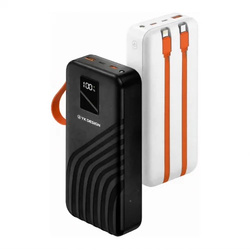 YK Design YK-PB5016 20000 mAh 22.5W Lcd Göstergeli 2 Kablolu Powerbank