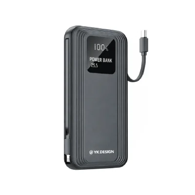 YK Design YK-PB5038 10000 mAh 22.5W Kablolu Lcd Göstergeli Powerbank