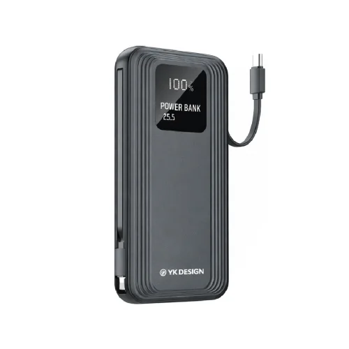 YK Design YK-PB5038 10000 mAh 22.5W Kablolu Lcd Göstergeli Powerbank