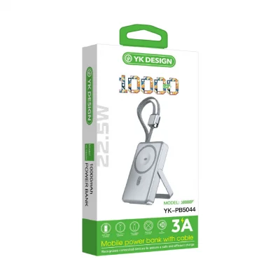 YK Design YK-PB5044 10000 mAh 22.5W Kablolu Lcd Göstergeli Stand Powerbank