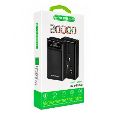 YK Design YK-PB5072 20000 mAh 4 Kablolu Lcd Göstergeli Powerbank