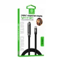YK Design YK-K601 Type-C PD 240W Örgülü Yassı Data Şarj Kablosu | Stand Özellikli