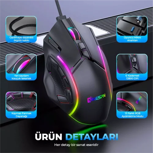 YK Design X15 Oyuncu Mouse | 12 Tuş