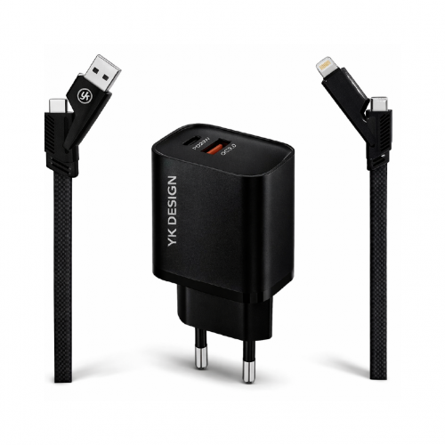 YK Design YK-SR92 38W 5in1 Kablolu Turbo Şarj Cihazı | 1xPD 1xUSB QC