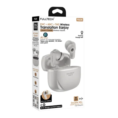 Fulltech FB28 Bluetooth Kulaklık | Yapay Zeka Destekli Dil Çevirisi | Çift Mikrofon | ANC | ENC | TWS