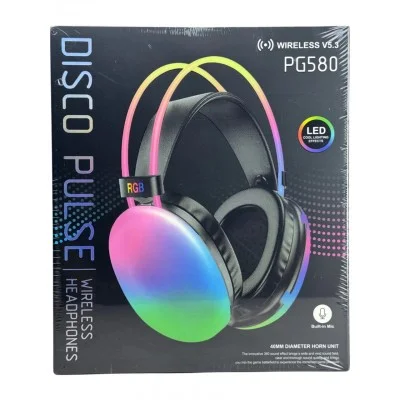 PG580 Disco Pulse RGB Işıklı Kulak Üstü Bluetooth Kulaklık | Mikrofonlu