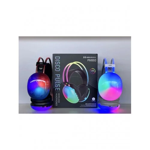 PG580 Disco Pulse RGB Işıklı Kulak Üstü Bluetooth Kulaklık | Mikrofonlu