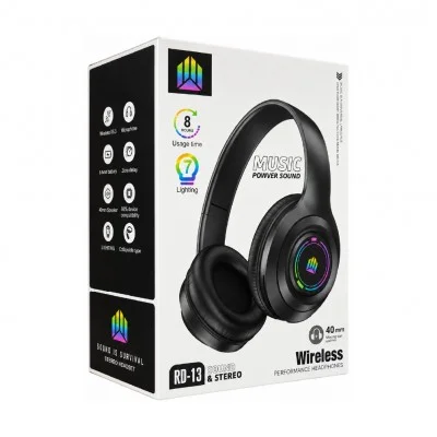 RD-13 RGB Ledli Mikrofonlu Kulak Üstü Bluetooth Kulaklık | 8 Saat Çalma